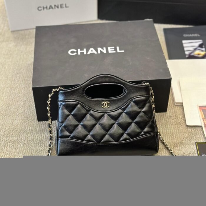 CHANEL 31 Mini  Chain Shoulder Bag Shiny Calf Leather - Image 3