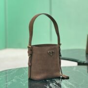 Prada Suede mini bucket bag 10A quality 1BE078 - Image 4
