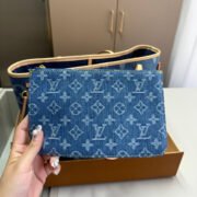 ⁦Louis Vuitton LV Denim Neverfull Shoulder Bag Handbag⁩ - الصورة ⁦6⁩
