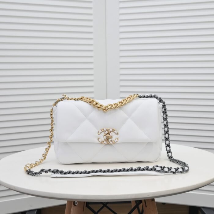 Chanel Lambskin Quilted Small 19 Flap Shoulder Bag Handbag - Image 1