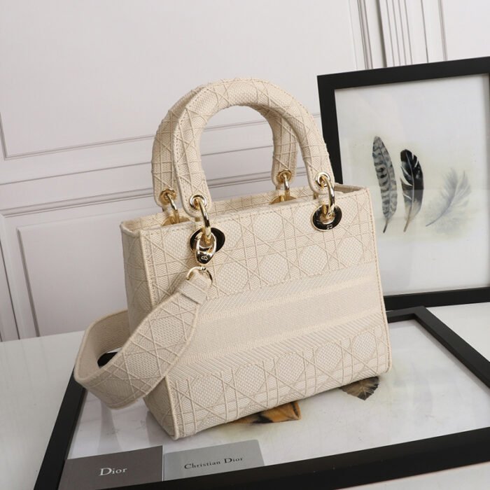 Dior Medium LADY Bag Cannage Embroidery - Image 7