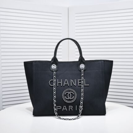 Chanel Cruise Chain Canvas Beach Bag Shopping bag Tote Shoulder Bag Handbag
