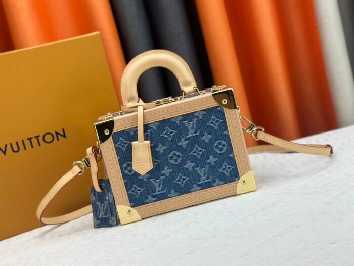 Louis Vuitton PETITE VALISE DENIM BLEU Petite Valise M24161 Shoulder Bag Handbag - Image 1