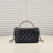 Chanel Pearl Handle Box Bag Makeup Shoulder Bag Handbag - Image 3
