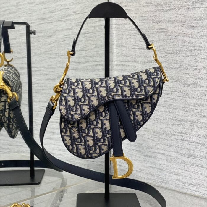 ⁦Dior Saddle Mini Oblique Embroidery Shoulder Bag Handbag 10A Quality⁩ - الصورة ⁦1⁩