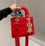 DIOR Small Lady Dior Bag-Lambskin Leather Shoulder Bag - Image 9