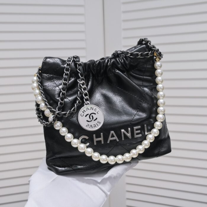 ⁦Chanel 22S Trash Bag Mini Pearl Bag Shoulder Bag Handbag⁩ - الصورة ⁦5⁩