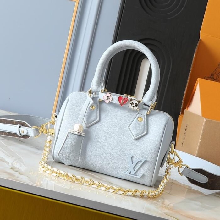 ⁦Louis Vuitton LV Speedy 18 Travelling Tote Shoulder Crossbody Bag⁩ - الصورة ⁦7⁩