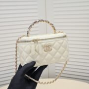 Chanel Pearl Handle Box Bag Makeup Shoulder Bag Handbag - Image 5