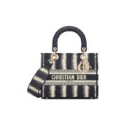 Dior The LADY D-LITE Bag Blue D-Stripes Embroidery M0565ORFQ_M928