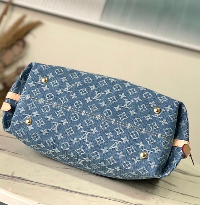⁦Louis Vuitton LV CARRYALL Denim Shoulder Bag Tote Bag M46855 Top quality⁩ - الصورة ⁦5⁩