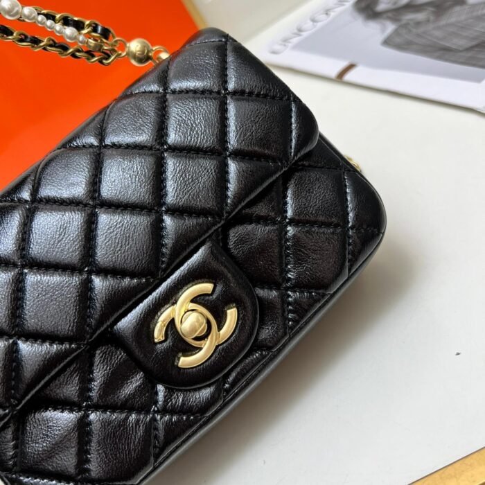 ⁦Chanel 24P Square Fatty Flap Bag Shoulder Bag Crossbody Bag⁩ - الصورة ⁦9⁩