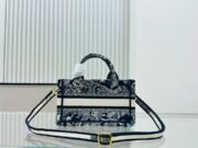 Dior Book Tote Mini Black And Blue Tiger Embroider Shoulder Bag Handbag - Image 4