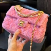 Chanel 24SS Pearl Tweed Square Flap Bag - Image 8