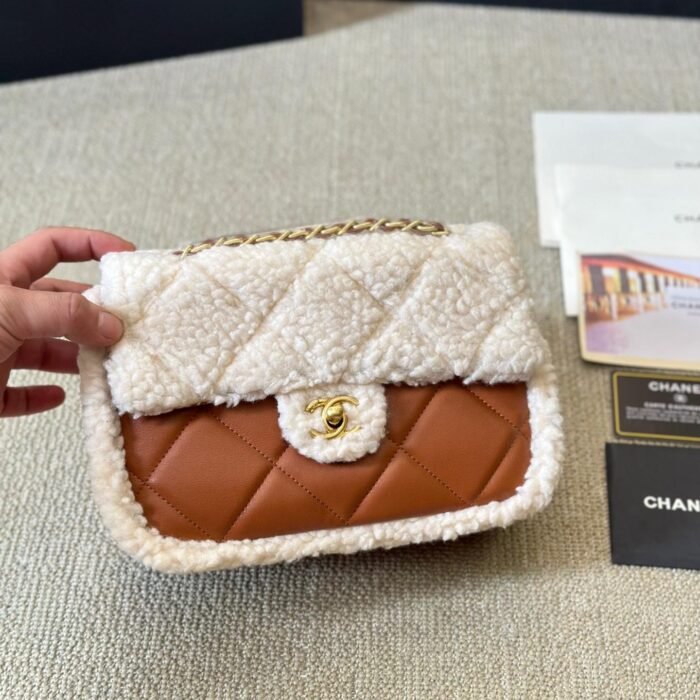 Chanel mini-flap-bag-shearling-lambskin-gold-tone-metal - Image 7