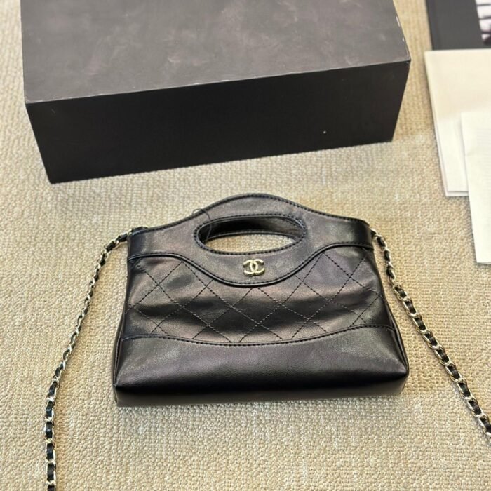 CHANEL 31 Mini Cowhide Shoulder Bag Black - Image 10