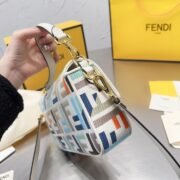 FENDI Baguette Multicolor canvas bag with FF embroidery - Image 7