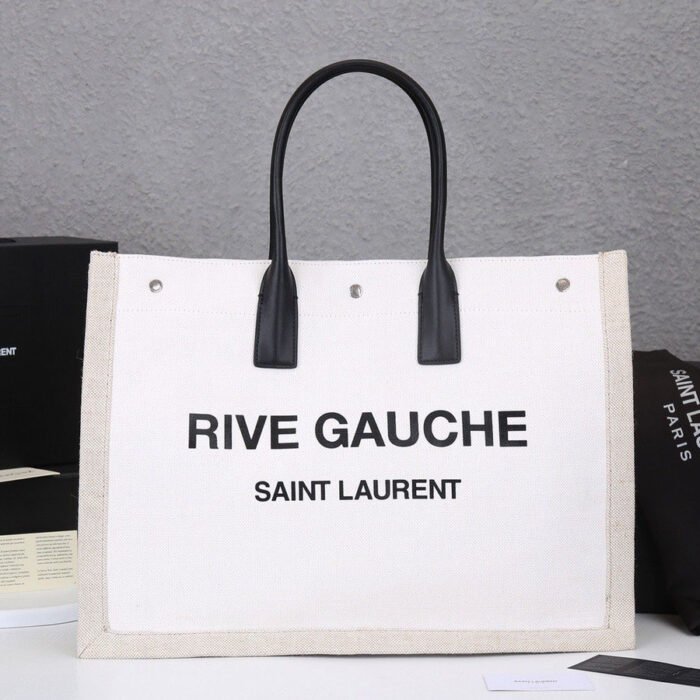 SAINT LAURENT Rive Gauche Tote Bag Handbag - Image 5