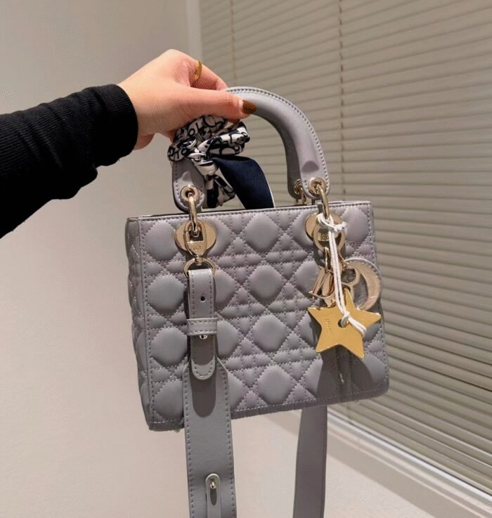 DIOR Small Lady Dior Bag-Lambskin Leather Shoulder Bag - Image 10