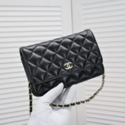 ⁦Chanel Woc Classic Lambskin Gold Hardware Shoulder Bag Handbag⁩ - الصورة ⁦5⁩