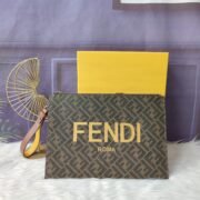 Fendi Embossed FF Pattern Clutch Bag - Image 9