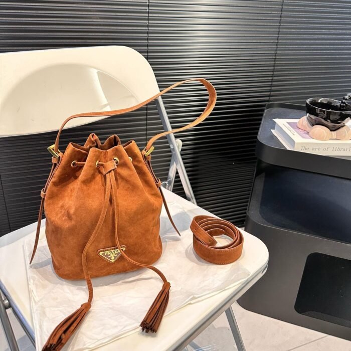 Prada Suede Bucket Bag - Image 1