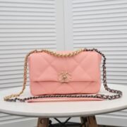 Chanel Lambskin Quilted Small 19 Flap Shoulder Bag Handbag