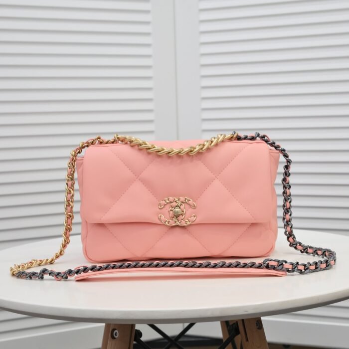 Chanel Lambskin Quilted Small 19 Flap Shoulder Bag Handbag - Image 1