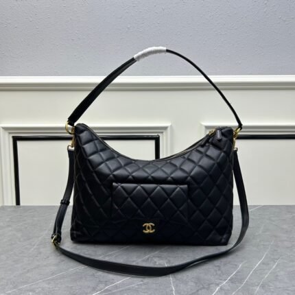 Chanel Hobo Calf Leather Shoulder Bag Handbag