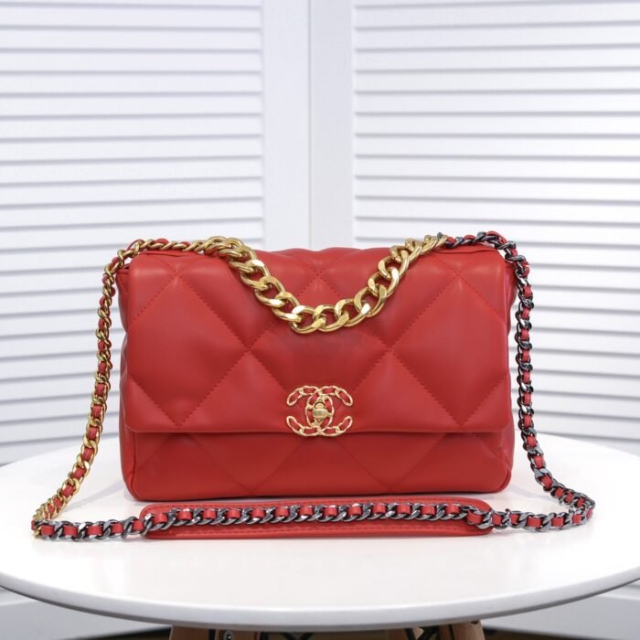 Chanel Lambskin Quilted Medium19 Flap Shoulder Bag Handbag - Image 1