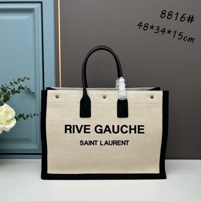 SAINT LAURENT Rive Gauche Tote Bag Handbag - Image 10