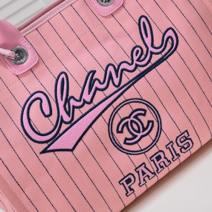 Chanel Cruise Chain Canvas Beach Bag Shopping bag Tote Shoulder Bag Handbag - Image 6