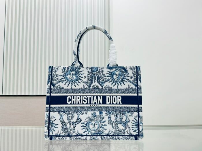 Dior Book Tote Embroider Medium Shoulder Bag Handbag - Image 1