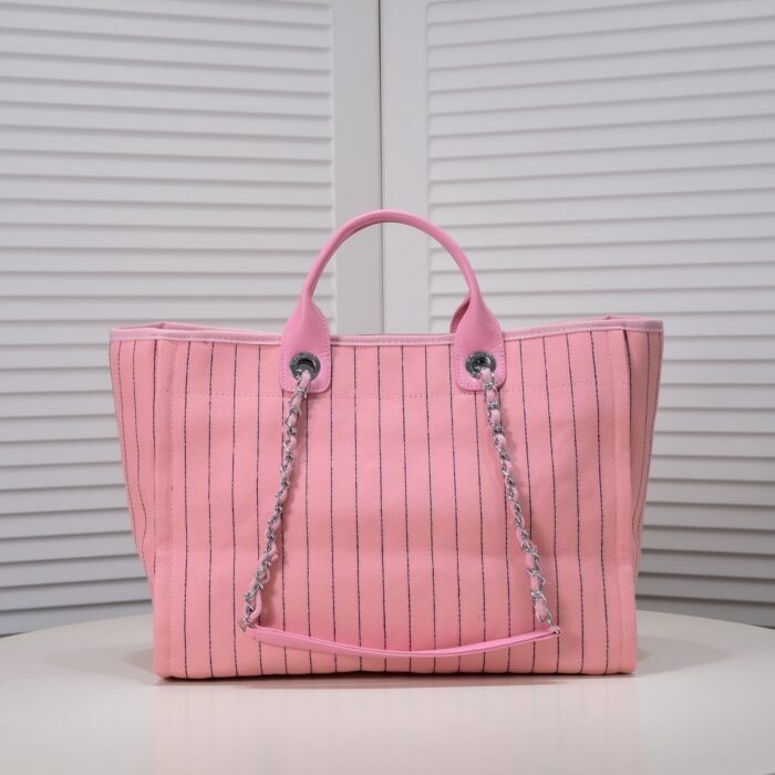Chanel Cruise Chain Canvas Beach Bag Shopping bag Tote Shoulder Bag Handbag - Image 3