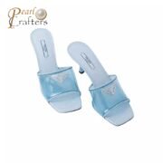 Prada Leather Heel Sandals Slide Sandal - Image 3