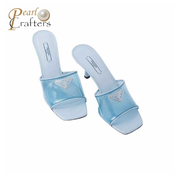 Prada Leather Heel Sandals Slide Sandal - Image 3
