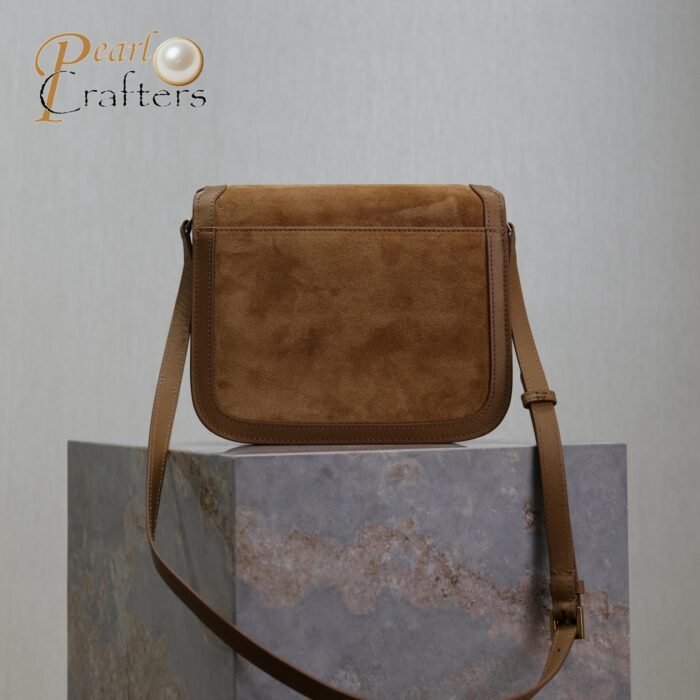 ⁦Saint Laurent YSL brown Solferino medium suede shoulder bag 10A quality 635025⁩ - الصورة ⁦11⁩