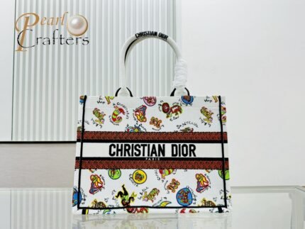 Dior Book Tote Embroider Medium Shoulder Bag Handbag
