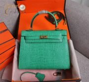 ⁦Hermes Kelly Gold Buckle Bag-Crocodile Handbag Shoulder Bag⁩ - الصورة ⁦23⁩