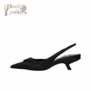 ⁦Prada  Fabric Pointy Stilettos 3CM Sandals Slide⁩ - الصورة ⁦3⁩