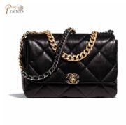 Chanel 19bag Lambskin Gold Buckle Shoulder Crossbody Bag