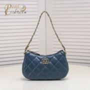 ⁦Chanel 23K Double C Hobo Chain Shoulder Bag Handbag⁩ - الصورة ⁦6⁩