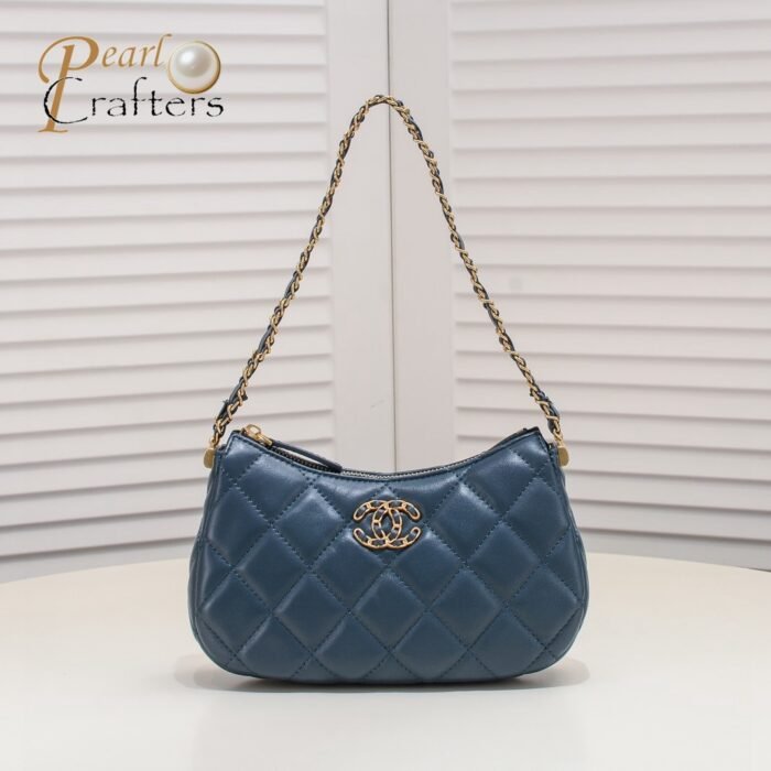 ⁦Chanel 23K Double C Hobo Chain Shoulder Bag Handbag⁩ - الصورة ⁦6⁩