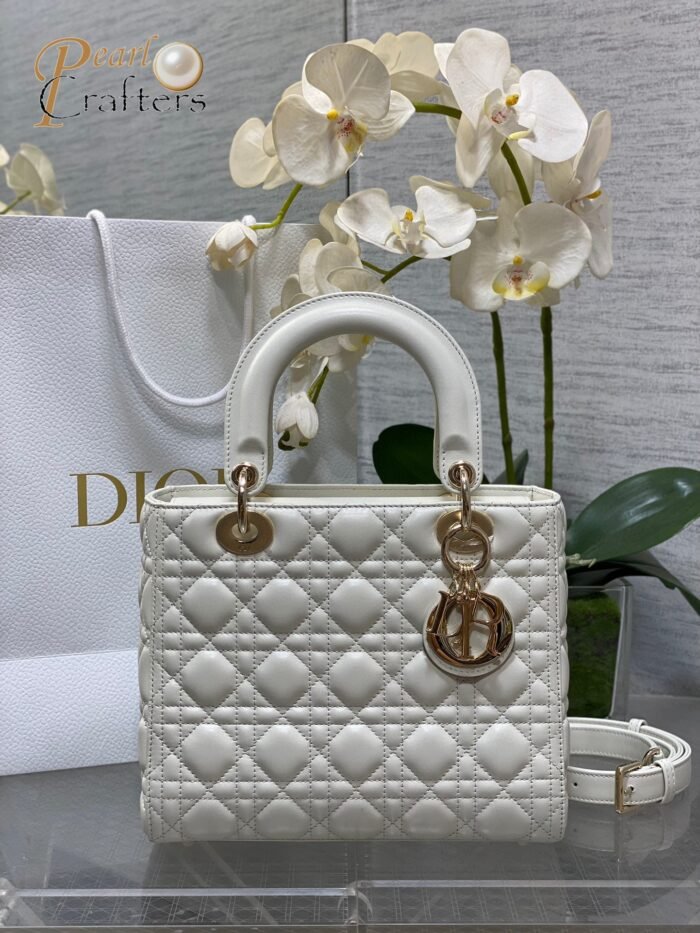 DIOR Medium Lady Bag-Lambskin 10A Mirror Quality Version - Image 4
