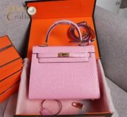 ⁦Hermes Kelly Gold Buckle Bag-Crocodile Handbag Shoulder Bag⁩ - الصورة ⁦18⁩