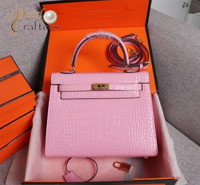 ⁦Hermes Kelly Gold Buckle Bag-Crocodile Handbag Shoulder Bag⁩ - الصورة ⁦18⁩