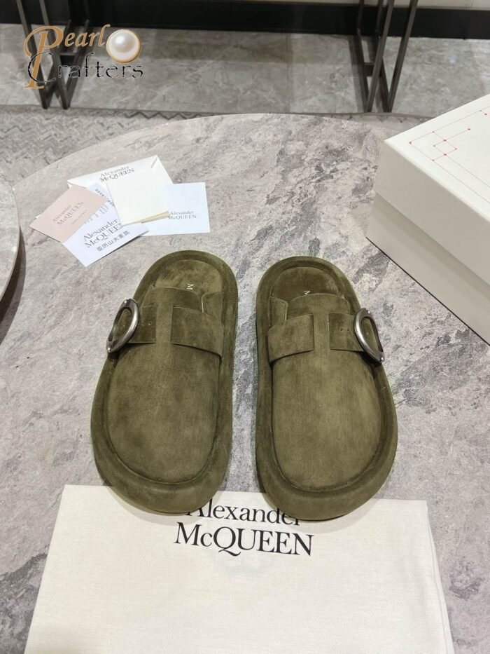 Alexander McQueen Thick Bottom Suede Slippers Sandals Shoes - Image 3