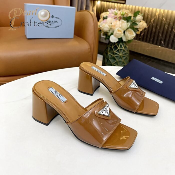 Prada  Leather Chunky Sandals Slide Sandal - Image 2
