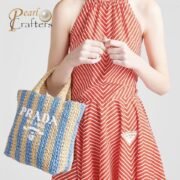 Prada Crochet Handbag Tote Bag - Image 3