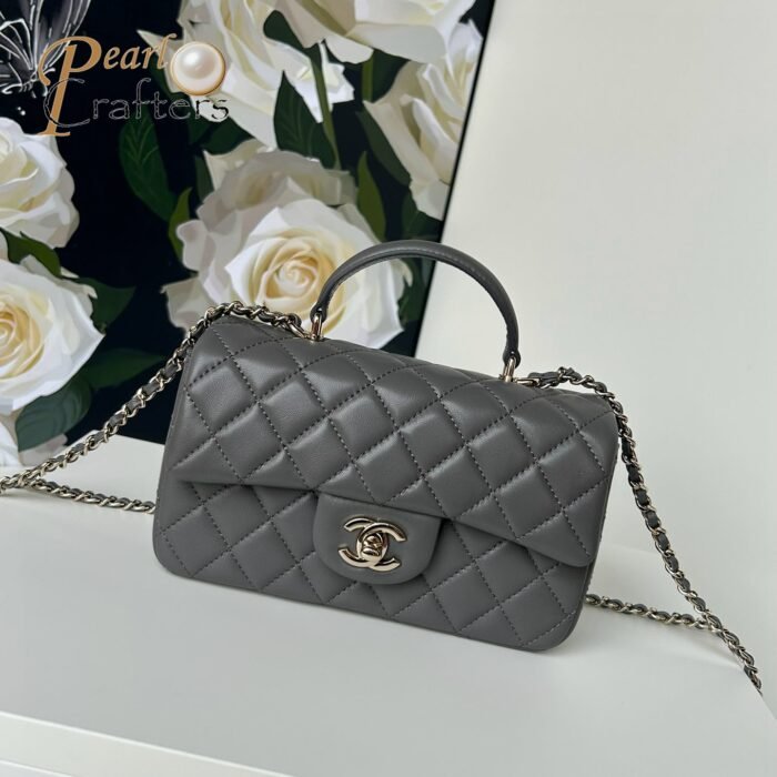 Chanel Classic Mini Flap Bag Top Handle Shoulder Bag Handbag 10A - Image 19
